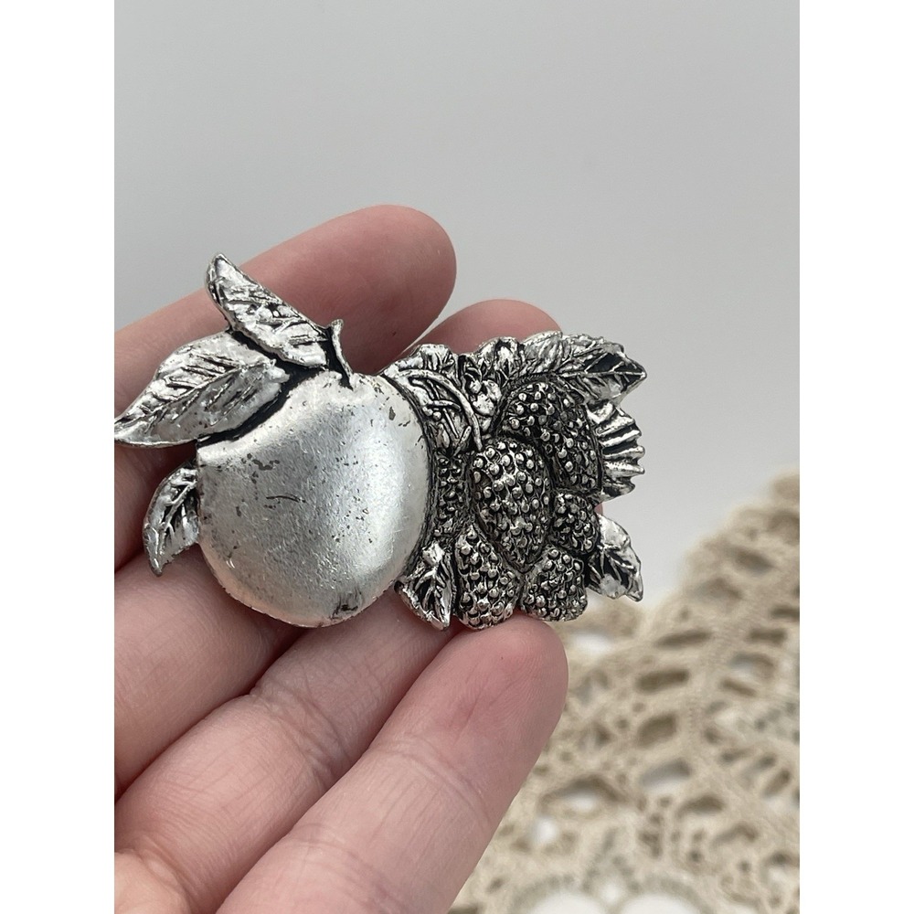 Fruit Harvest Brooch Pin Vintage 1990s